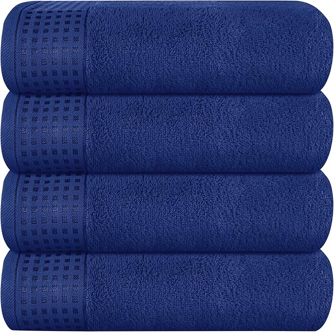 GLAMBURG Ultra Soft 4 Pack Oversized Bath Towel Set 27x54 inches, 100% Cotton by GLAMBURG