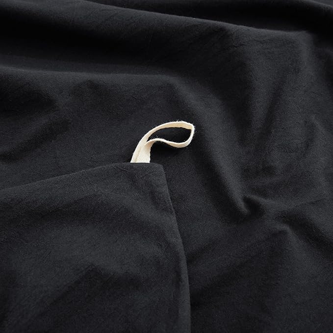 LOVQUE 100% Washed Cotton Duvet Cover Set King Size, Linen Like Natural Bedding - Image 4