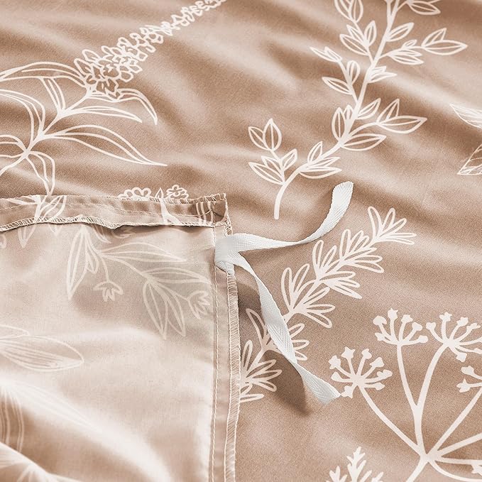 MUXHOMO Duvet Cover King Size, Reversible Floral Rosy Gold Duvet Cover Set - Image 4