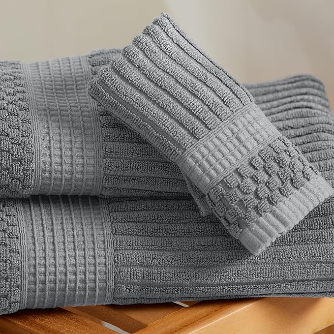 Springtree Home 100% Cotton Bath Towel Set of 4 | Super Soft & Absorbent - Image 9