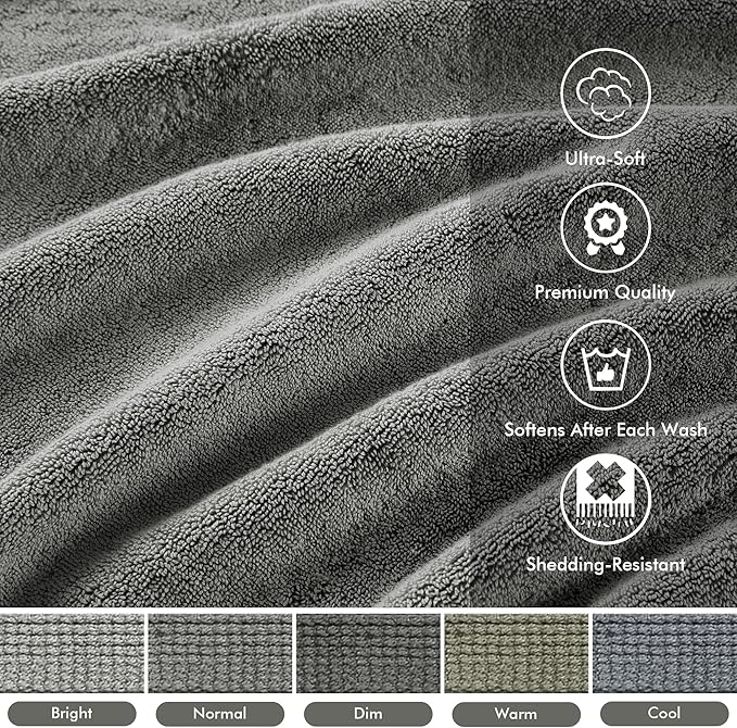 Madison Park 800GSM Bathroom Towel Set of 8 100% Cotton Bath Towel Set - Image 3
