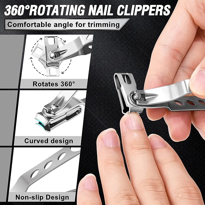 Toenail Clippers for Seniors Thick Toenails, Aucurwen Heavy Duty Toe Nail - Image 5