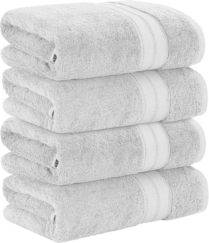 Modern Threads 4-Pack SpunLoft Bath Sheet White 35x71 - Image 3