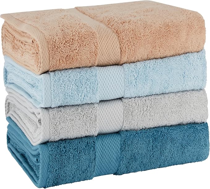 BolBom Towels 4 Pack Medium Bath Towel Set, 27“X54” Inches, 500 GSM 100% Ring - Image 9