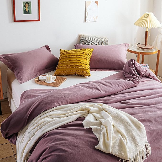 Simple&Opulence 100% Linen Duvet Cover Set 3pcs Basic Style Natural French - Image 8