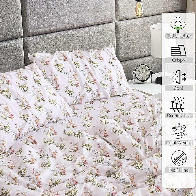 RUVANTI 100% Cotton Sheets – King Size Percale Bedding, Cooling & Breathable - Image 3