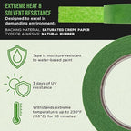 Dura-Gold Green Automotive Masking Tape 1 Inch (24mm x 55 Yards), 3 Rolls - Premium High-Performance, Heat Resistant - Auto Refinish Painting, Car Detailing, Autobody, Industrial, Painters Tape