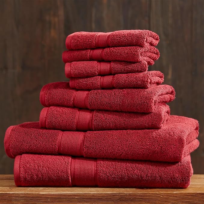 Madison Park 800GSM Bathroom Towel Set of 8 100% Cotton Bath Towel Set by MADISONPARK