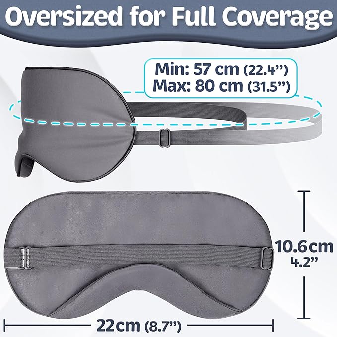 Sleep Mask - Dark Gray, 100% Viscose Derived from Bamboo - Lightweight Eye Mask - Image 9