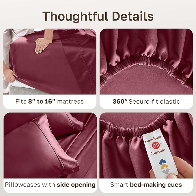 California Design Den Soft 100% Cotton Queen Size Bed Sheets Set, 400 Thread - Image 5