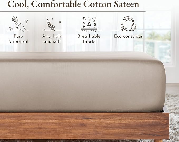 California Design Den Soft 100% Cotton Fitted Sheet King, Deep Pocket, Durable - Image 7