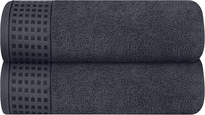 GLAMBURG 100% Cotton 2 Pack Oversized Bath Towel Set 28x55 Inches, Ultra Soft by GLAMBURG