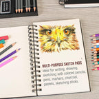 U.S. Art Supply 5.5" x 8.5" Premium Hardbound Sketch Book, 2 Pack, 80 Sheets Each, 70 lb (110gsm) - Hardcover Spiral Bound Artist Field, Small Sketch Pad, Acid-Free Drawing Pad - Adults, Students