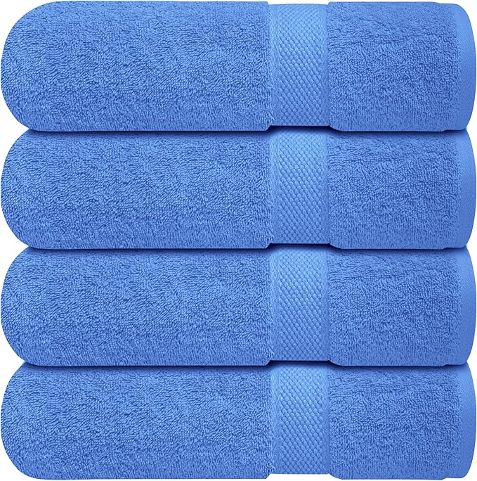 Infinitee Xclusives Luxury 100% Ring-Spun Cotton Bath Towels Set of 4 – Soft by InfiniteeXclusives