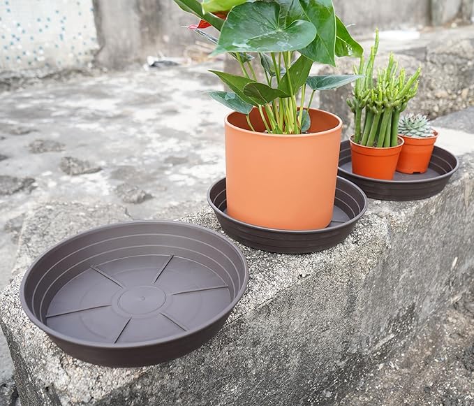 LWALRS Plant Saucer 14 Inch 2 Pack 6 8 10 12 14 16 18 20 25, Plastic Plant Trays - Image 4