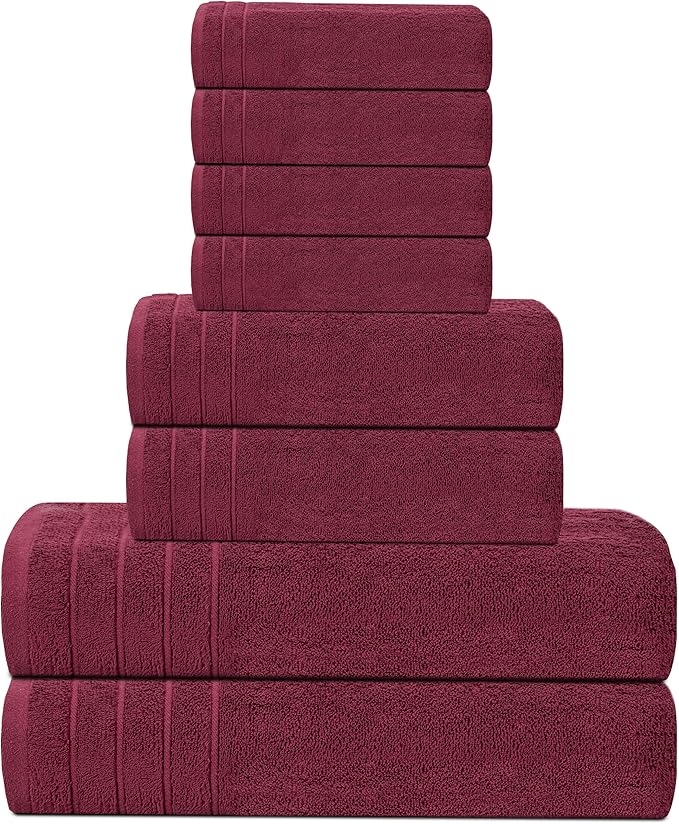 Tens Towels Pack of 8 Towels Set, 2 Extra Large Bath, 2 Hand, 4 Washcloths - Image 5