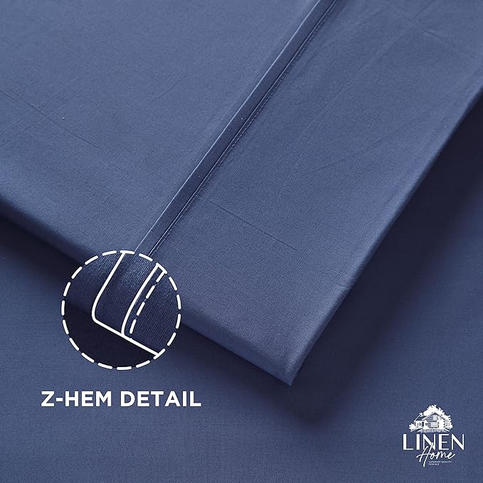 Linen Home 100% Cotton Percale 1 Flat Sheet, King Size - Image 3