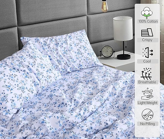 RUVANTI 100% Cotton Sheets – California King Percale Bedding, Cooling & - Image 3