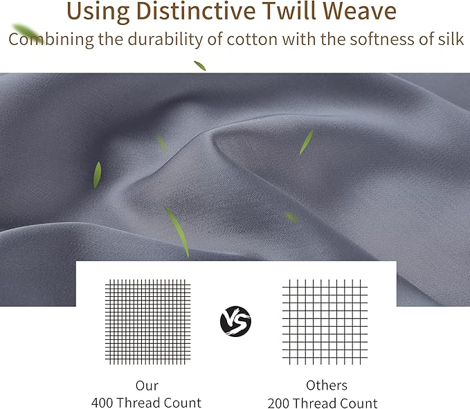 4-Pack Bamboo Viscose Zippered Pillow Cases King Size, 400 Thread Count Cooling - Image 2