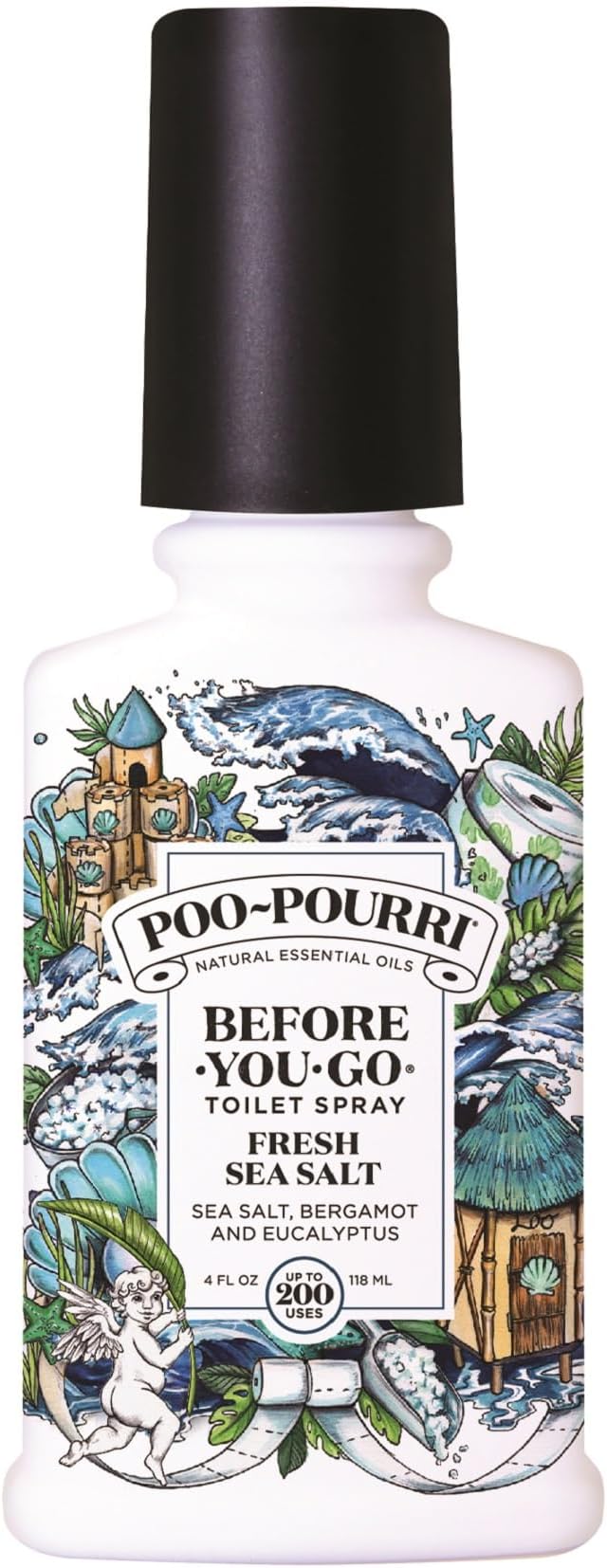 Poo-Pourri Before-You-Go Toilet Spray, Fresh Sea Salt, 4 Fl Oz, Bathroom Odor by %7EPourri