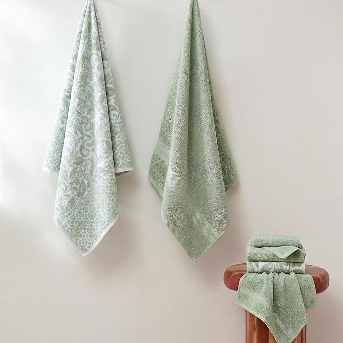 Modern Threads Botanical Vine 6-Piece 100% Cotton Towel Set – Reversible Yarn - Image 2