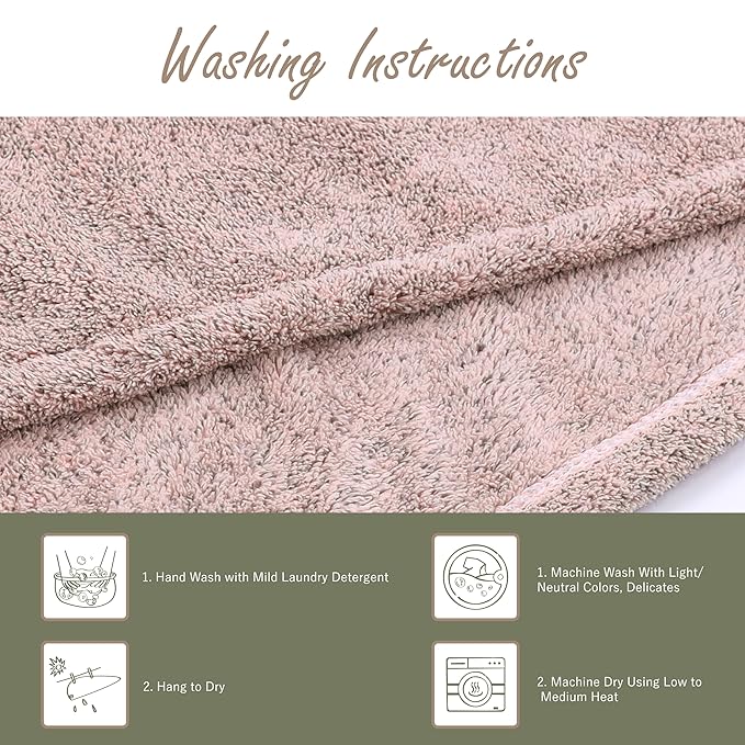 myHomeBody Hair Towel Wrap, Luxury Quick Drying Turban, Ultra Soft Absorbent - Image 6