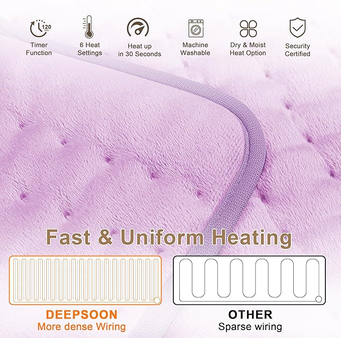 Deepsoon Heating Pad, Electric Heating Pads - Image 4