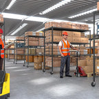 REIBII 60''W Storage Shelves 2399LBS Wire Shelving with Wheels Garage Shelving Heavy Duty Metal Shelves for Storage Rack Adjustable Shelf for Commercial Garage Kitchen, 60" W x 18" D x 65.5" H