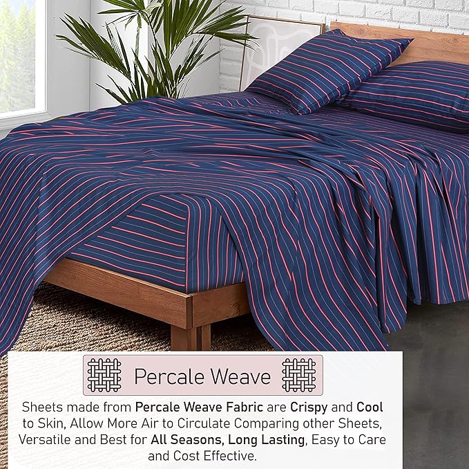 RUVANTI 100% Cotton Sheets – California King Percale Bedding, Cooling & - Image 3