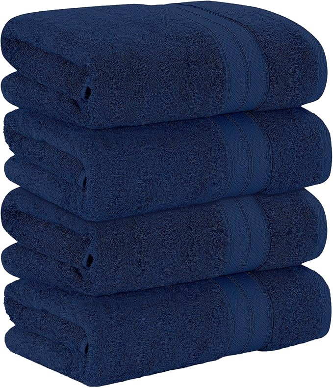 Modern Threads 4-Pack SpunLoft Bath Towel Navy 30x54 - Image 3