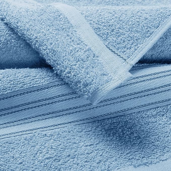 BOUTIQUO 100% Cotton 2 Pack Bath Towel Set 28x55, Eco-Friendly Large Bath Towels - Image 2