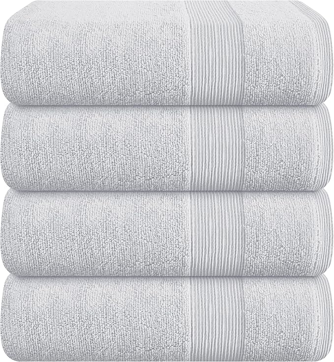 Belizzi Home 4 Pack Bath Towel Set 27x54, 100% Ring Spun Cotton, Ultra Soft by Unknown