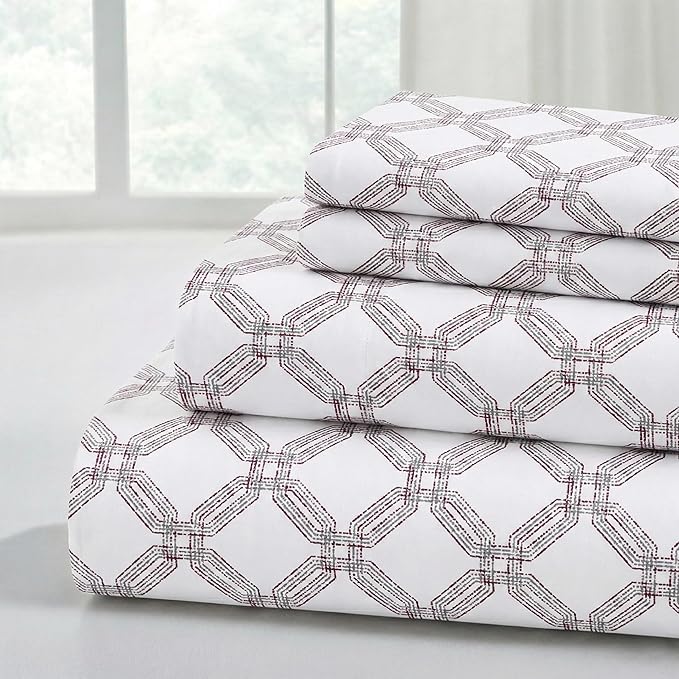 Modern Threads Printed 4-Piece Extra Soft Bedding Sheets & Pillowcase Set by ModernThreads