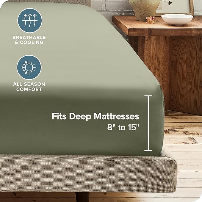 Bare Home 2-Pack Fitted Bottom Sheets Twin XL - Image 4