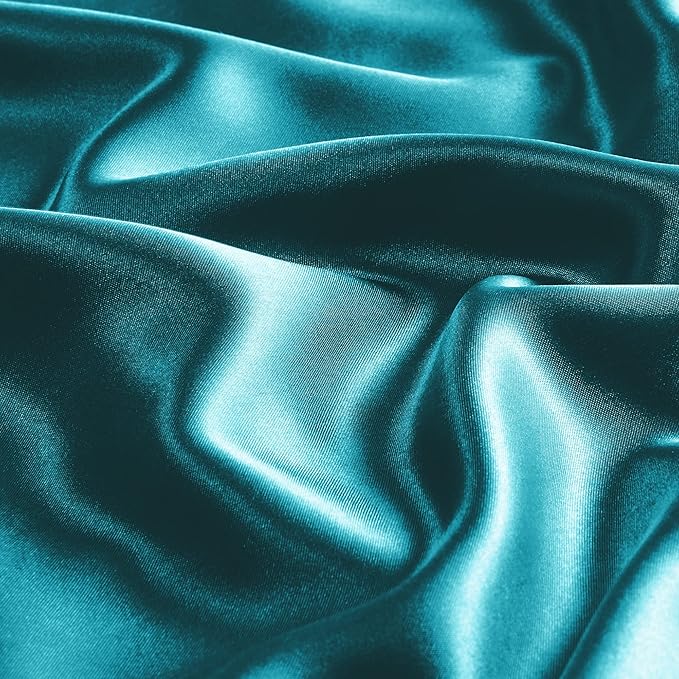 BEDELITE Satin Pillowcase with Zipper 2 Pack, Teal Pillow Cases Standard Size - Image 3