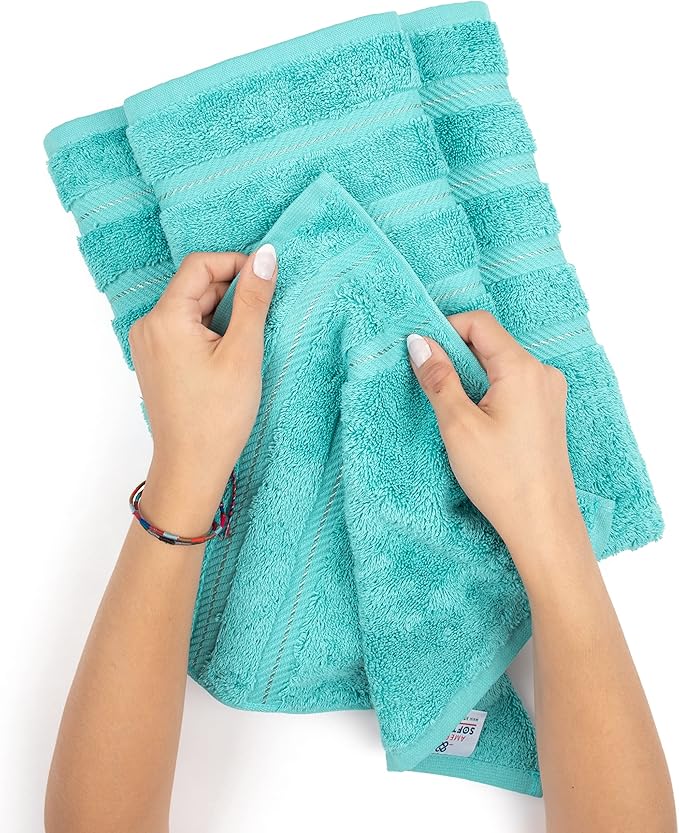 American Soft Linen Luxury 4 Piece Bath Towel Set, 600 GSM 100% Cotton Turkish - Image 5