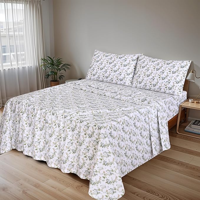 RUVANTI 100% Cotton Sheets – Full Size Percale Bedding, Cooling & Breathable - Image 2