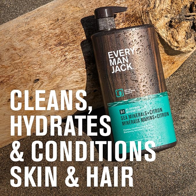 Every Man Jack Sea Minerals + Citron Hydrating Mens 3-in-1 All Over Wash - Image 2