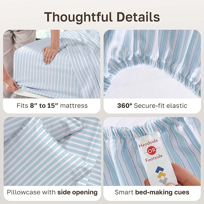 California Design Den Soft 100% Cotton Sheets Twin XL Size Set, 400 Thread - Image 5