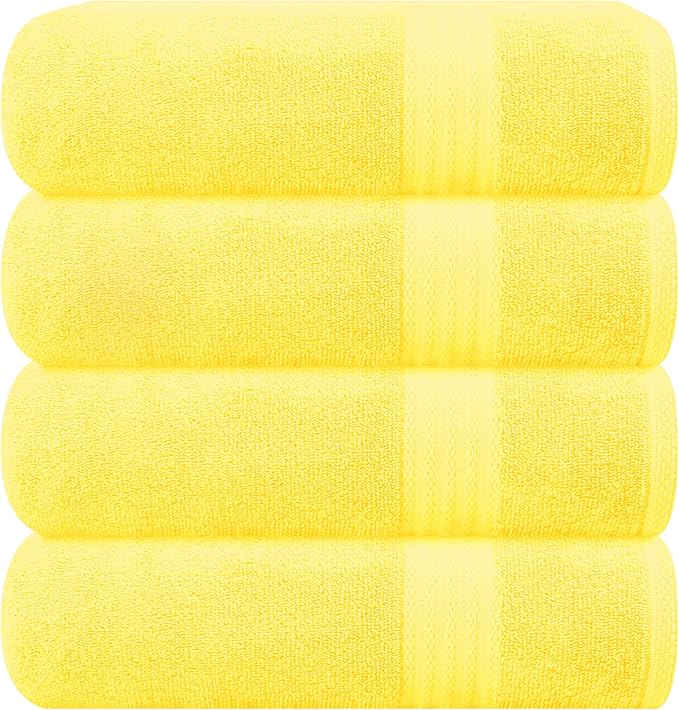GLAMBURG Premium Cotton 4 Pack Bath Towel Set by GLAMBURG