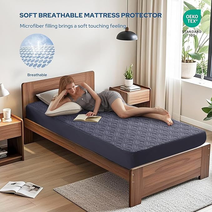 BEDLORE Waterproof Mattress Protector, Twin XL Size Mattress Pad - Image 3