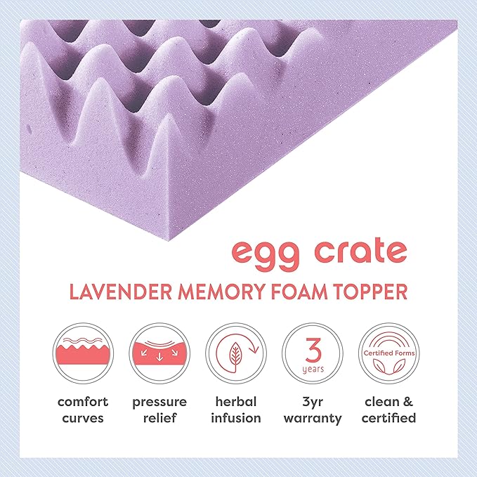 Best Price Mattress 3 Inch Egg Crate Memory Foam Mattress Topper - Image 3