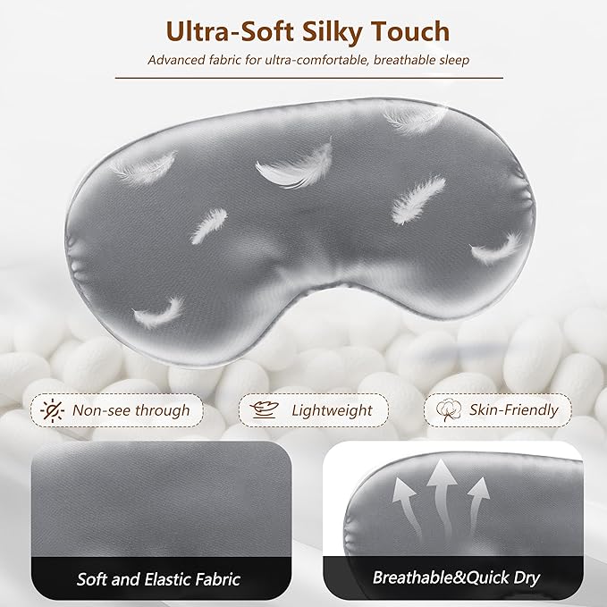 Sleep Mask Silk Eye Mask for Men Sleeping Mask, Adjustable Elastic Strap for - Image 4