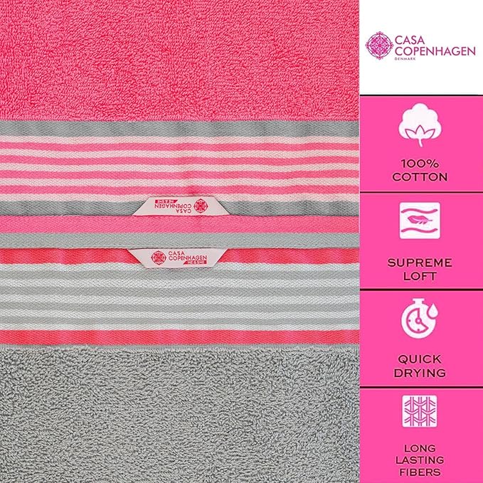 CASA COPENHAGEN He & She 2Pcs 100% Egyptian Cotton Large Designer Bathsheet - Image 2