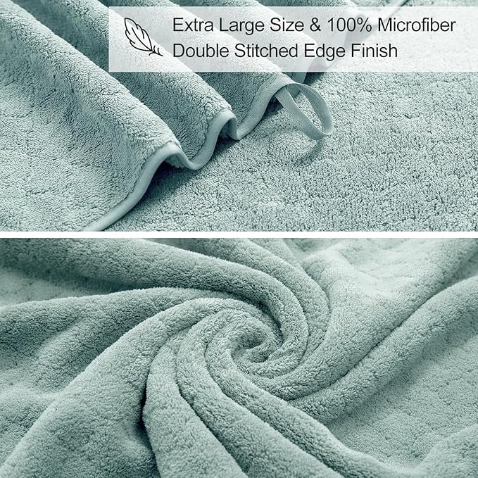 Ycosy 8-Piece Bath Towels Set, 2 Oversized Bath Sheet, 2 Hand Towels and 4 - Image 6