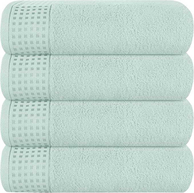 GLAMBURG Ultra Soft 4 Pack Oversized Bath Towel Set 27x54 inches, 100% Cotton by GLAMBURG