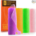 UJFQBH 4 Pieces African Net Sponge African Net Long Net Bath Sponge Exfoliating by BuyNow
