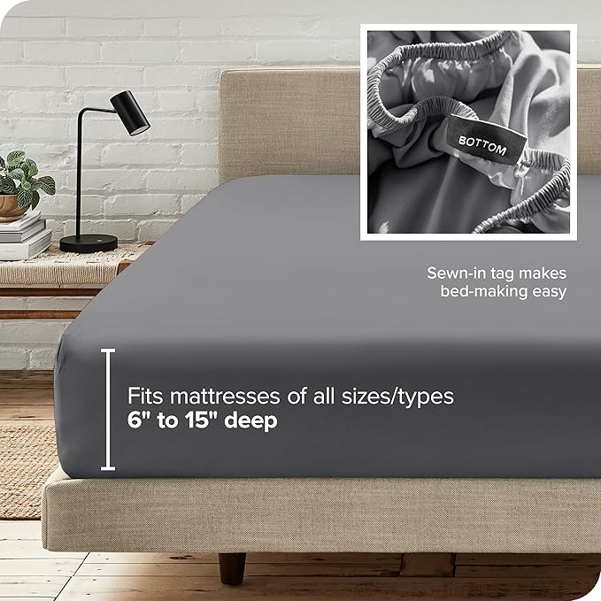 Bare Home Fitted Bottom Sheet Full XL Size - Image 6