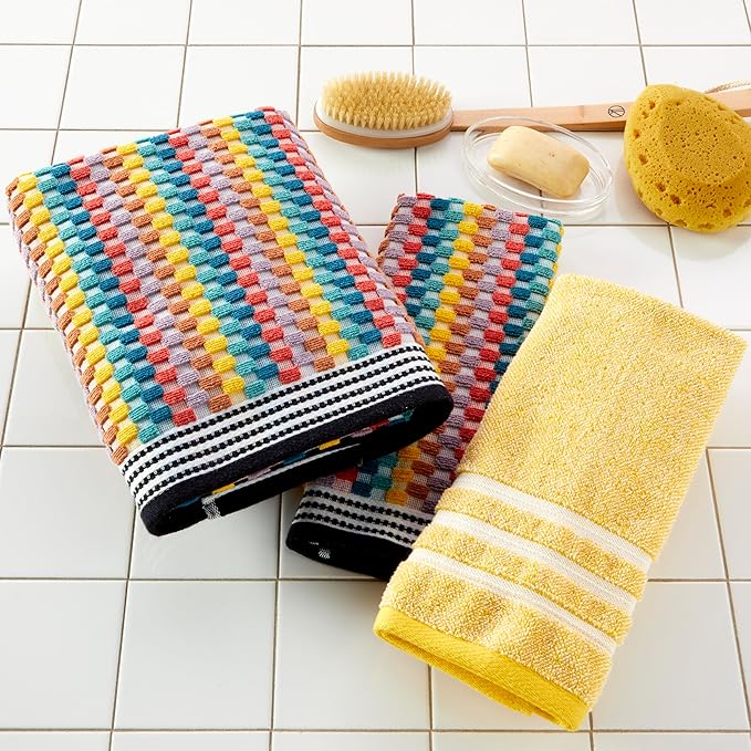 SKL Home Mid-Century Cotton Bath Towel, 450 GSM, Soft & Absorbent Jacquard - Image 5