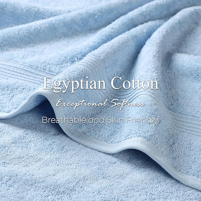 Superior Egyptian Cotton 12-Piece Towel Set, Guest Bath Decor Essentials - Image 7